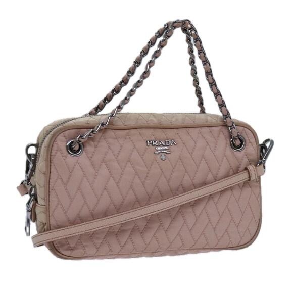 PRADA Quilted Hand Bag Nylon Pink - Picture 1 of 16